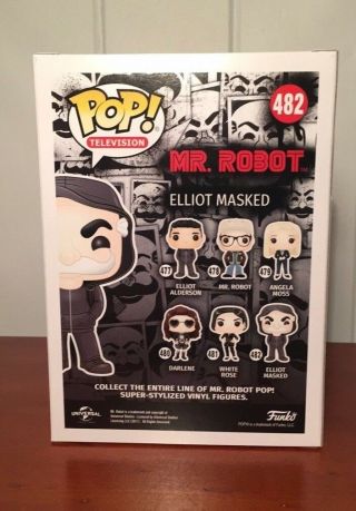 Elliot Masked 482 SDCC Funko POP Vinyl Mr Robot RARE VAULTED 3