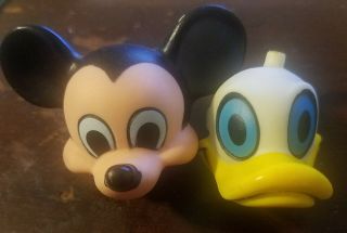 1968 Vintage Walt Disney Mickey Mouse And Donald Duck Mattel Heads Only