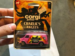 Vintage 1976 Charlie ' s Angels Pink Van MOC Corgi Junior 21 Rare 2