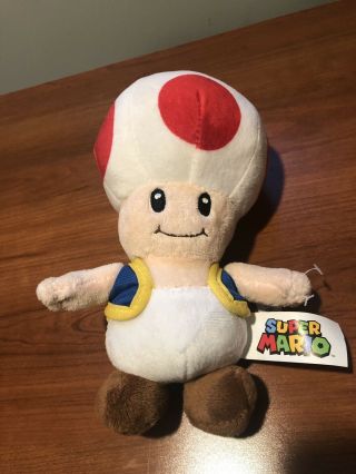 10 " Nintendo Official Mario Toad Plush Stuffed Toy Authentic Licensed