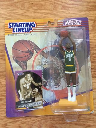 1998 Starting Lineup Basketball Figure Bill Russell San Francisco Usf 6