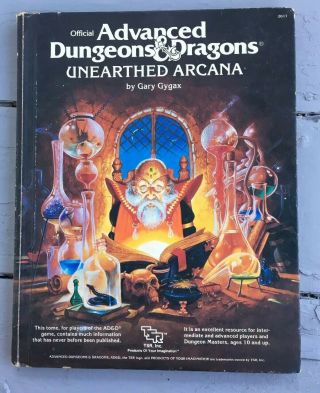 Ad&d Advanced Dungeons & Dragons Unearthed Arcana 1985