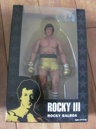 Neca Rocky 40th Rocky Balboa Gold Figure Rocky Iii Series 1 Tag Residue