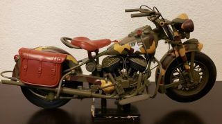 Indian Chief 1998 U.  S.  Army Motorcycle 1/6 Scale Model By Ray (unboxed)