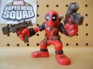 Marvel Hero Squad Very Rare Deadpool Holding Two Guns From Wave 20