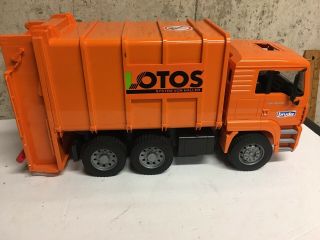 Bruder Man TGA 41.  440 LOTOS Orange Recycling Trash Garbage Truck 4