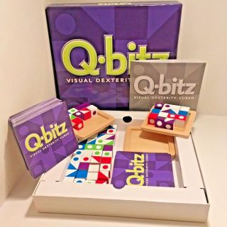 Mindware Q - Bitz Visual Dexterity Puzzle Game 2 3 4 Players Purple And Lime Box