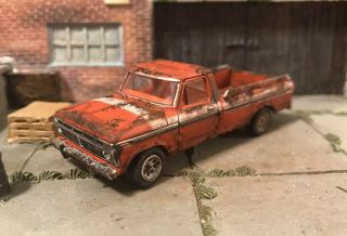 1975 Ford F - 100 Truck Rusty Weathered Barn Find Custom 1/64 Diecast Farm Rust