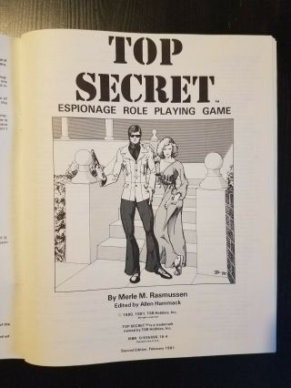 VINTAGE: TOP SECRET,  1981,  espionage RPG by TSR 3