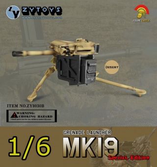 1:6 Action Figure Mk - 19 Mk19 Grenade Launcher Us Marine Desert Camo Model 8030b