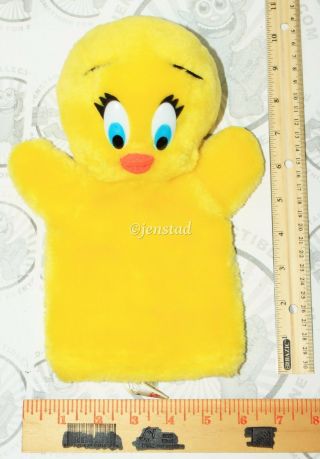 Warner Bros Tweety Bird Plush Toy 11 " Hand Puppet Vintage Mighty Star 1990