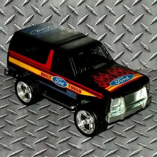 Ford Bronco Custom Built Hot Wheels 1/64 With Real Riders