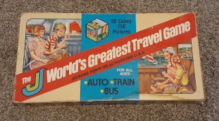 Vintage 80’s Worlds Greatest Travel Game Roadtrip Bingo No Instructions