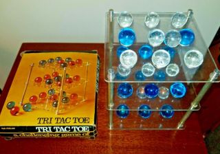 Vintage 1973 Tri Tac Toe 3d Complete With Instructions Made In Usa By Reiss