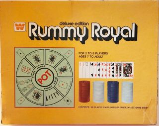 Vintage 1975,  Whitman,  Deluxe Edition Rummy Royal (chips,  Cards,  & Game Sheet)