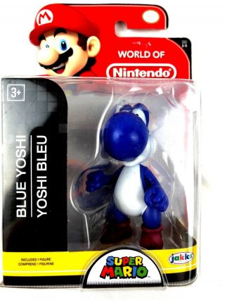 World Of Nintendo Blue Yoshi Mario 2.  5 " Figure