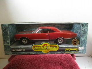 1/18 Scale Ertl American Muscle Red 1969 Plymouth Gtx