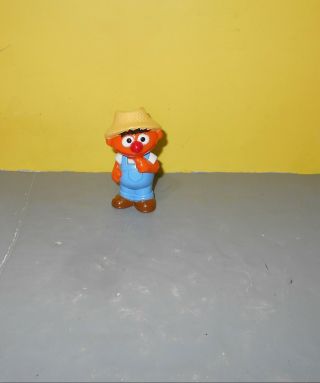 Sesame Street Farmer Ernie Plastic Figure Toy Replacement / Could Be Cake Topper