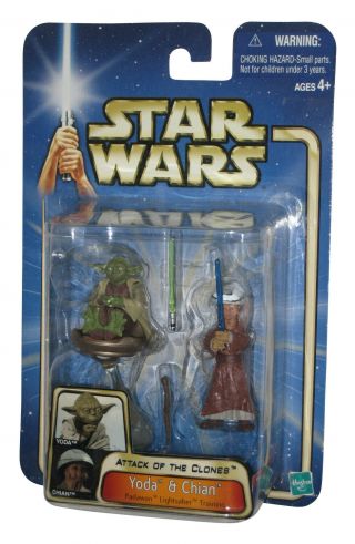 Star Wars Attack Of The Clones Yoda & Chian Action Figure Set