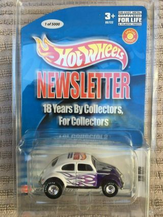 Hot Wheels Newsletter Vw Bug With Real Riders In Blister/protecto