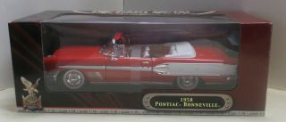 Pontiac Bonneville 1958 Die Cast Metal Red & White Was On Display Perfect Con.
