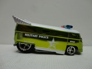 Hot Wheels Loose Vw Drag Bus Green Military Police W/rr White Top Variation