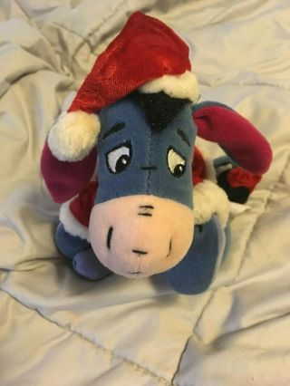 Disney Winnie The Pooh Santa Eeyore Plush 7 " Christmas Joy Bag Stuffed Animal