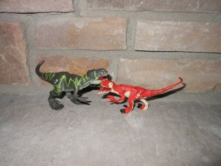 Jurassic Park 2009 Dino Battlers Mini Tyrannosaurus Rex T.  Rex Vs Velociraptor