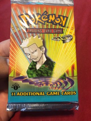 Pokemon Gym Heroes 1st Edition Booster Pack Lt.  Surge Art X 1