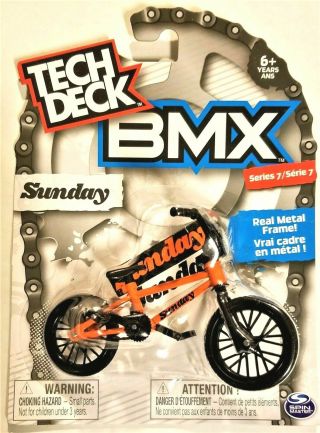 Tech Deck Bmx Finger Bikes Series 7 Sunday Flick Tricks Orange Metal Frame