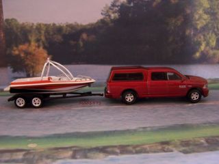 2009 - 2018 Dodge Ram,  Ski Boat 1/64 Custom Collectible / Diorama Model Set