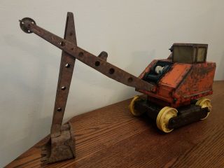 Vintage Nylint Pressed Steel Toy Backhoe Shovel Crane Construction Truck Parts.
