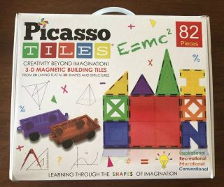 Picasso Tiles Creativity 82 Piece 3d Block Building Magnetic Kit