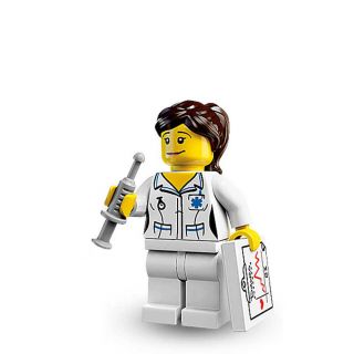 Lego Collectible Minifigure Series 1 Nurse Complete 8683 Cmf Clipboard Syringe