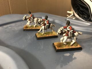 28mm Napoleonic British Royal Scots 3 Mounted Soldiers Some Damage Great Colors