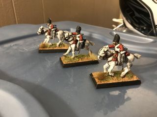 28mm Napoleonic British Royal Scots 3 Mounted Soldiers Some Damage Great Colors 2