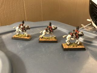 28mm Napoleonic British Royal Scots 3 Mounted Soldiers Some Damage Great Colors 7