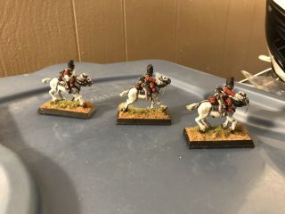 28mm Napoleonic British Royal Scots 3 Mounted Soldiers Some Damage Great Colors 8