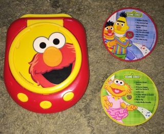 Sesame Street Elmo Cd Player Music Toy With 2 Cds 12 Songs