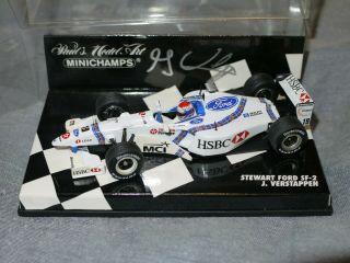 Minichamps 1:43 F1 1998 Jos Verstappen Stewart Ford Sf2 Signed