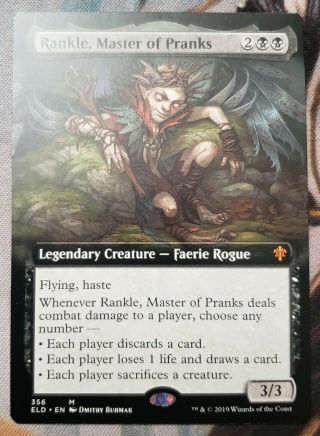 Magic The Gathering Rankle Master Of Pranks Extended Art Throne Of Eldraine M/nm