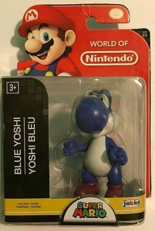 Blue Yoshi World Of Nintendo 2.  5 " Figure Series 1 - 2 Mario Jakks