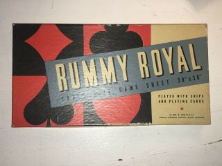 Very Vtg Whitman Rummy Royale Table Size Game Sheet 30x30