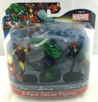 Marvel The Avengers 3 Packs 4 " Figures Set Iron Man,  Hulk & Black Widow