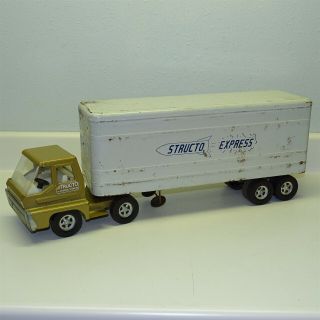 Vintage Ertl Toys Structo Express Truck And Trailer,  Pressed Steel Toy Vehicle