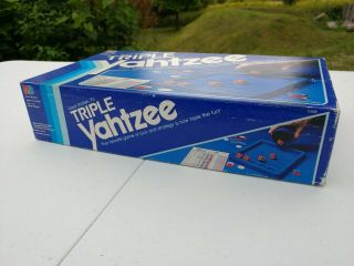 Vintage 1982 Triple Yahtzee Dice Game Family Game Night Dice Instructions Box 5