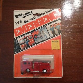 Vintage Emergency Tv Show Diecast Fire Truck On Card 1970 