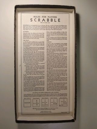 1953 Selchow & Righter VINTAGE SCRABBLE WORD GAME SELRIGHT COMPLETE 6