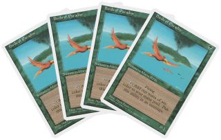 Birds Of Paradise [4x X4] 4th Edition Nm - M Green Rare Magic Mtg Cards Abugames