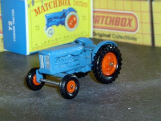 Matchbox Lesney Fordson Tractor 72 A6 Blue Bpt/ow Sc8 Vnm & Crafted Box